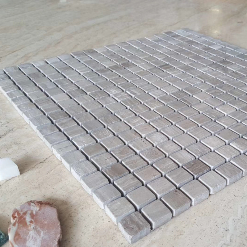 White Wood Vein Natural Stone Marble Mosaics